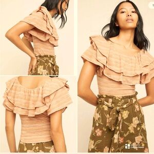 NWT Free People Heirloom Ruffled Top